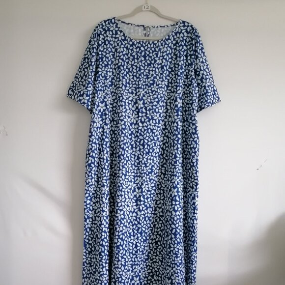 Unbranded Womens Blue Short Sleeve Floral Print Whimsigoth Maxi Dress Size XXL - Picture 1 of 6